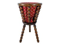 Vintage French Knitting Sewing Craft Needlecraft Craft Crafts Storage Basket Floor Standing Bobbin Shaped Legs c1950-60's