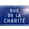 Vintage French Original Metal Street Sign Rue De La Charite Charity Metal Road Display Promotional c1960-70's