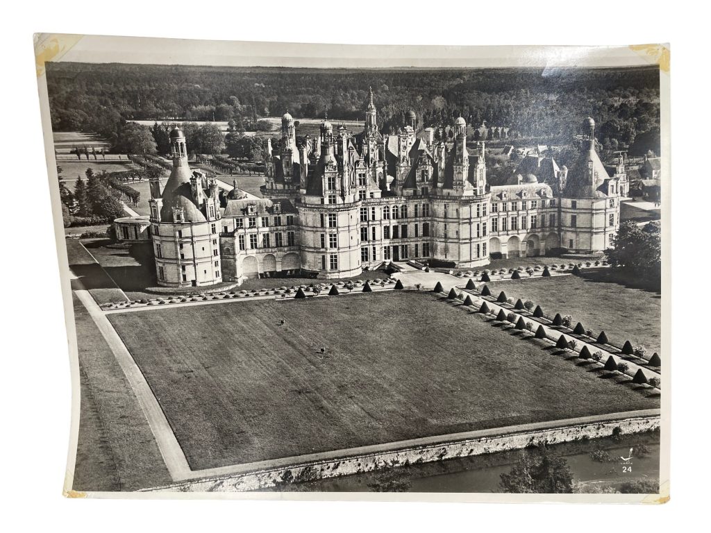 Vintage French Aerial Photo Print Chateau De Chambord Lapie Collection 24 Framing Display Photo Prints c1950’s