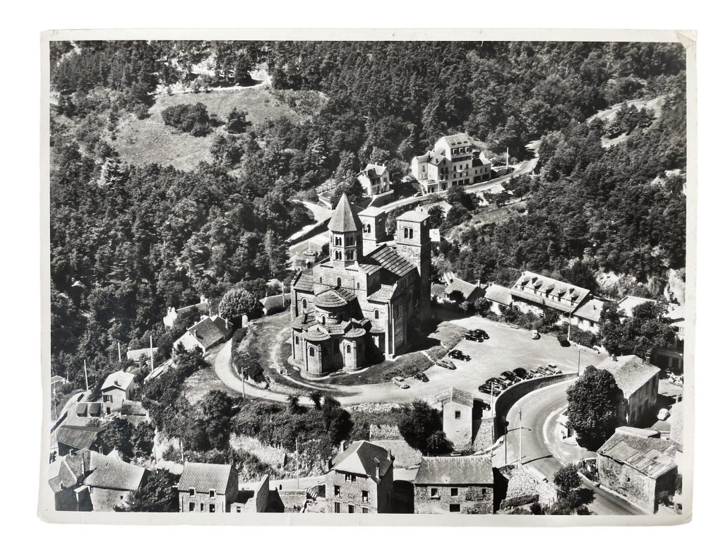 Vintage French Aerial Photo Print Eglise Saint-Nectare Church Architecture Lapie Collection 9 Framing Display Photo c1950’s