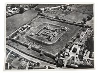Vintage French Aerial Photo Print Archaeological Site Jublains Mayenne Architecture Lapie Collection 4 Framing Display Photo c1950's