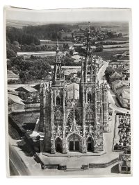 Vintage French Aerial Photo Print L'Epine En Champagne Eglise Church Architecture Lapie Collection 23 Framing Display Photo c1950's