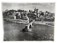 Vintage French Aerial Photo Print Arched Bridge Rhone Valley Architecture Lapie Collection 16 Framing Display Photo Prints c1950's