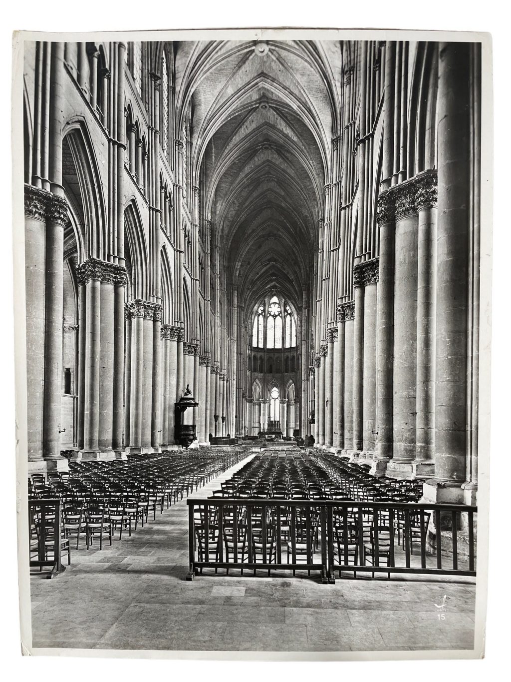 Vintage French Photo Print Notre Dame Cathedral Church Architecture Lapie Collection 15 Framing Display Photo c1950's