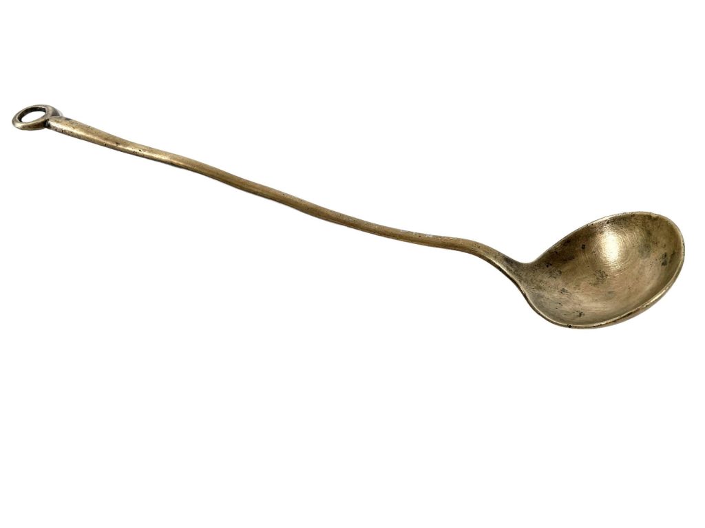 Vintage French Large Brass Ladle Soup Sauce Casserole Spoon Scoop Cutlery Hanging Display Country Kitchen circa 1960-70’s