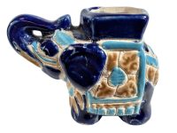 Vintage French Tiny Ceramic Pot Stand Plinth Rest Blue White Vase Pot Support Display c1970-80's