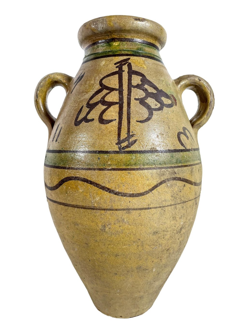 Vintage Moroccan Olive Oil Storage Pot Flask Vase Decanter Pottery Clay Arabian Theme Earthware Earth Tone Tribal Desert c1950-60’s