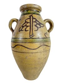 Vintage Moroccan Olive Oil Storage Pot Flask Vase Decanter Pottery Clay Arabian Theme Earthware Earth Tone Tribal Desert c1950-60’s 2