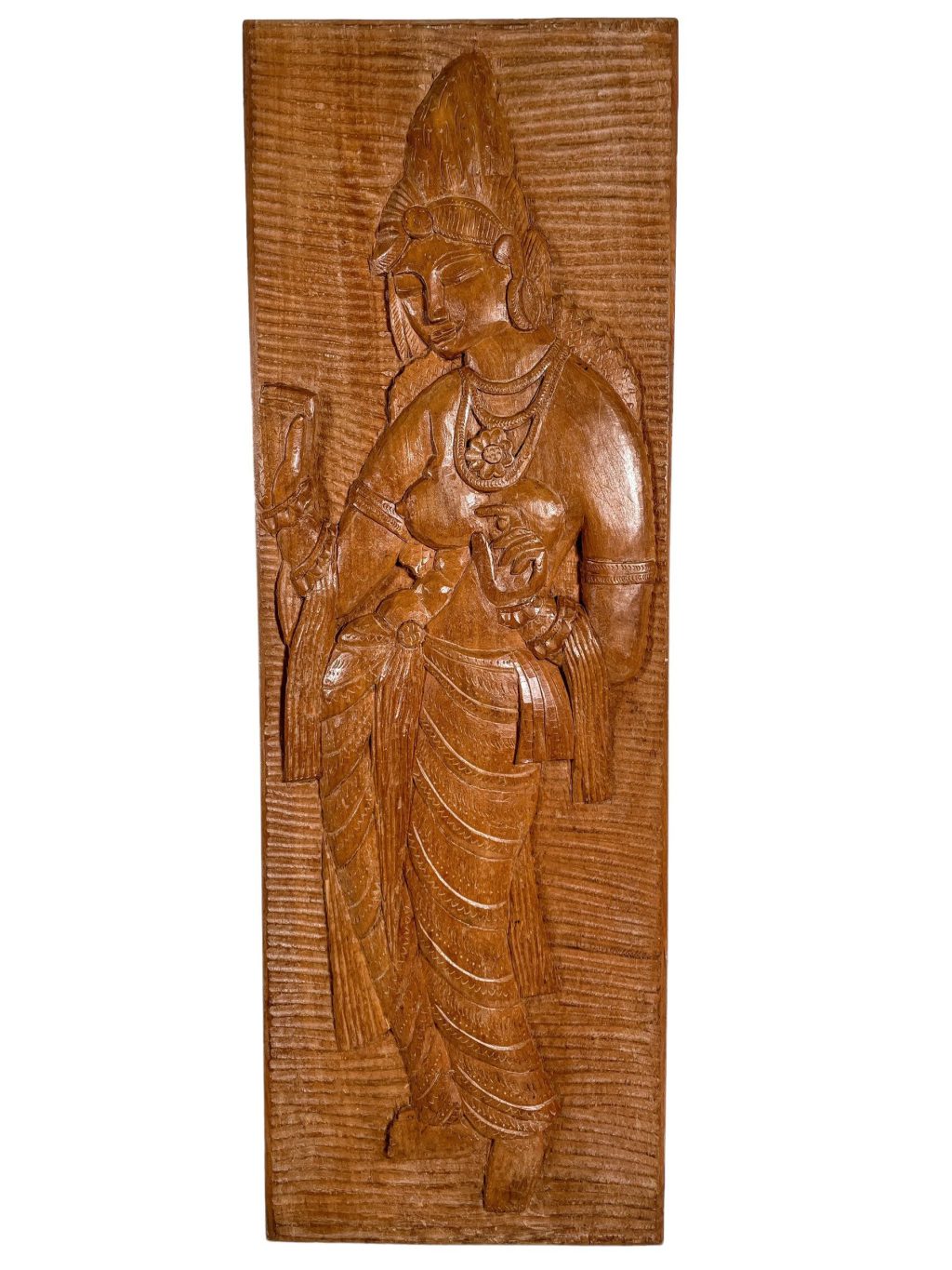 Vintage Balinese Indonesian Asian Lady Large Wooden Intricately Carved Finely Detailed Panel Good Luck Wall Display c1970-80’s