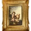 Vintage French Reproduction Framed Print The Good Shepherd By Bartolome Esteban Murillo In Gold Wooden Frame circa 1960's