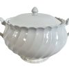 Vintage French Large White Tureen Bowl with Lid Soup Bowl Soupière Lidded Table Serving Bowl circa 1950-60's