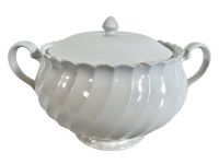 Vintage French Large White Tureen Bowl with Lid Soup Bowl Soupière Lidded Table Serving Bowl circa 1950-60's