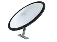 Vintage French Circular Security Wall Mirror With Iron Bracket And Rubber Surround External Internal Driveway Circa 1980-90's