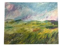 Vintage French Normandy Countryside "Waves" Oil Painting On Board Wall Decor Decoration c1960-70's