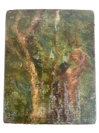 Antique French Trees Wood Forest "Lungs" Oil Painting On Wood Board Wall Decor Decoration c1900's