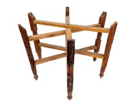 Vintage Medium Large Moroccan Arabian Ornate Wooden Folding Table Tray Legs Support Stand Plinth Dark Wood circa 1970-80's