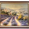 Vintage French Lavender Fields Acrylic Painting On Board circa 1970-80's