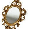 Vintage Italian Small Antique Resin Reproduction Ornate Gold Wall Hanging Glass Mirror Decorative Cloakroom circa 1960-70's