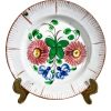 Vintage French Decorative Faience Plate Hand Made Painted Blue Red Green White Gold Flowers Ceramic Dish Display c1930-40's