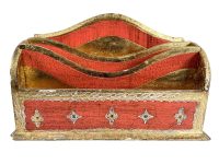Vintage Italian Florentine Wooden Desk Tidy Document Letter Stand Rest Display Wooden Wood Organiser Display c1960-70's