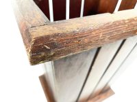 Alternative view of Vintage French Bin Waste Paper Trash Can Varnished Wood Wooden Scarred Scraped Well Used Office Decor c1960-70's