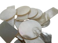 Alternative view of Antique Chinese Mother Of Pearl Collection Job Lot x 18 Blank Mixed Gaming Chips Counters Tokens circa 1910-20's