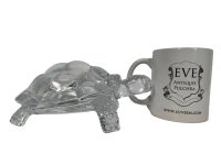 Alternative view of Vintage French Clear Glass Tortoise Figurine Ornament Decor Statue Gift circa 1980's