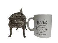 Alternative view of Antique French Silver Plated Brass Jewellery Jewelry Trinket Box Ring Velvet Lined Dressing Table Wedding Romantic Gift c1910's