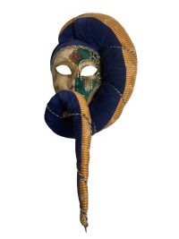 Alternative view of Vintage Italian Venetian Venice Carnival Mask Bust Wall Display Resin Fabric Ornament Figurine Decor Decoration circa 1980's