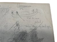 Alternative view of Antique French Italian Pencil Drawing Rural Rustic Architecture Buildings House Tower Study Art Wall Decor c1902