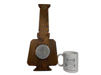 Alternative view of Vintage French Square Shaped Metal Wood Barometer Barometre Thermometer Weather Forecasting Instrument Hanging Wall c1950-60's