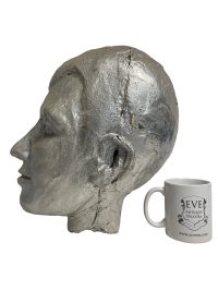 Alternative view of Vintage English Fibre Glass Prototype Artwork Head Sculpture Larger Than Life Silver Gentleman Man Male Bust Art Reproduction c1980s