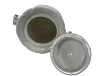 Alternative view of Antique French White Gold Hand Painted Porcelain Sugar Lidded Pot Ceramic Container With Lid circa 1910-20's