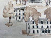 Alternative view of Vintage French Watercolour Painting Sketch Paris Architecture Buildings Study Art Wall Decor c1940-50's