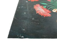 Alternative view of Vintage French Still Life Red Flowers In Jug On Wood Board Painting Acrylic c1970's