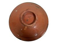 Alternative view of Vintage Moroccan Safi Medium Brown Yellow Black Well Worn Terracotta Pottery Dish Plate Bowl Storage Arabian Prop Display c1970-80's