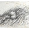 Vintage French Pencil Drawing Sketch Study Crocky Portrait On Paper Life Model Nude Woman Art c1960-70's