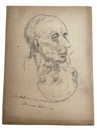 Vintage French Pencil Drawing Sketch Study Crocky Portrait On Paper Life Model Nude Female Art c1960-70’s