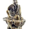 Antique Japanese Solid Bronze Okimono Altar Figurine Buddhist Monk 19th Century Figurine Ornament circa 1850-1900's