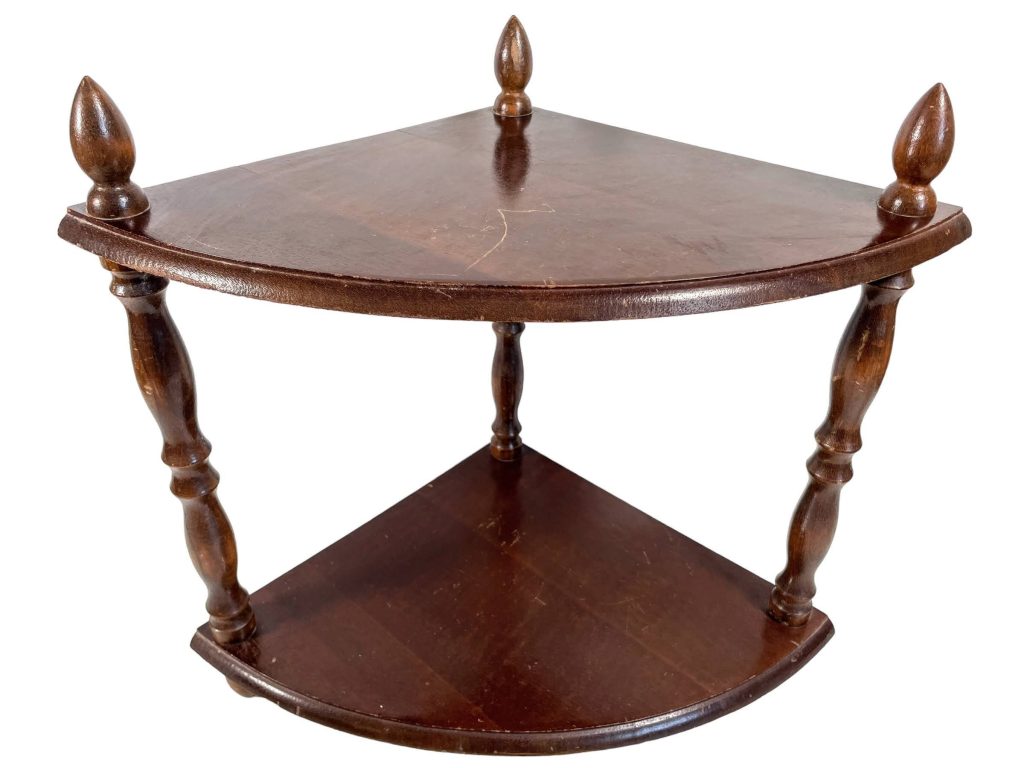 Vintage French Small Corner Shelf Wooden Plinth Stand Display Rest Plant Side Small c1970's