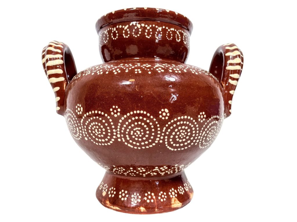 Vintage Spanish Sangria Punch Wine Brown Beige Jar Pot Decanter Container Kitchen Storage Handled Vase circa 1970’s