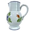 Vintage French Normandy Blue White Hand Painted Vase Pot Jug Ceramic Pitcher Water Wine Jug Vase Decanter circa 1960-70's