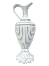 Vintage French White Milk Glass Vase Pot Jug Pitcher Water Wine Jug Vase Decanter circa 1960-70’s