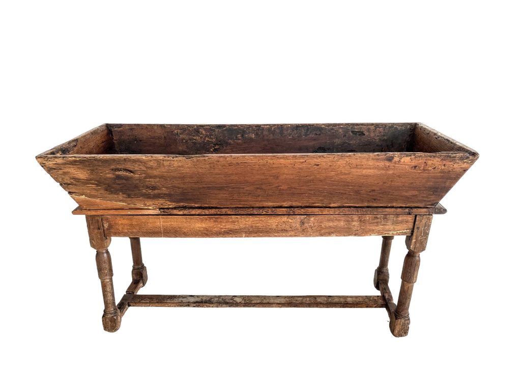 Antique Primitive French Provincial Dough Bin Box Boulangerie Baker Bread Making Wooden Trough Bin Display Stand c1850’s