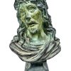 Vintage French Pewter Jesus Crown Of Thorns Bust by Beroude Head Small Ornament Figurine Display Religious Catholic Gift c1930-50's