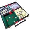 Vintage Taiwanese Cased Travel Chess Checkers Backgammon Dominos Game Board Counters Dice Storage Box Board Games circa 1970-80's