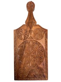 Vintage French Small Wood Wooden Bread Board Cheese Chopping Cutting Trivet Stand circa 1980-90's