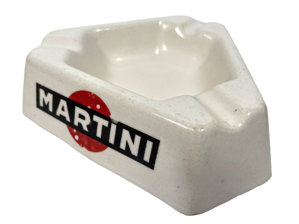Vintage French Martini Ceramic Ashtray Smoking Cigarette Tobacciana Cafe Bar circa 1960-1970's