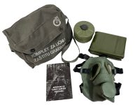 Vintage Yugoslavian Cased Gas Mask Fall Out Cape Safety Chemical War Militaria Memorabilia Steampunk circa 1980's