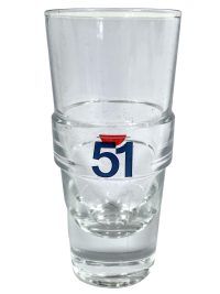 Vintage French Set Of Eight Pastis 51 Aperitif Drinking Drink Shot Glasses Bar Decor circa 1990's